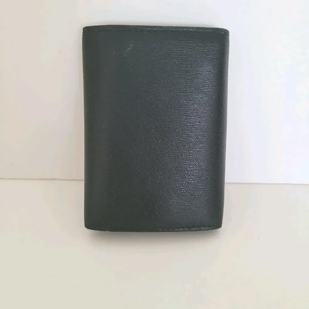 Dunhill Key Card Case Hooks Holder Wallet Logo Black Trifold Designer Coin Retro